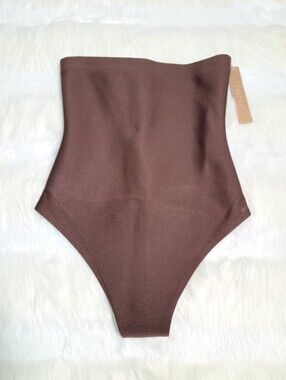 SKIMS Body Core Sculpt High Waisted Thong Brown Cocoa Women Medium NEW